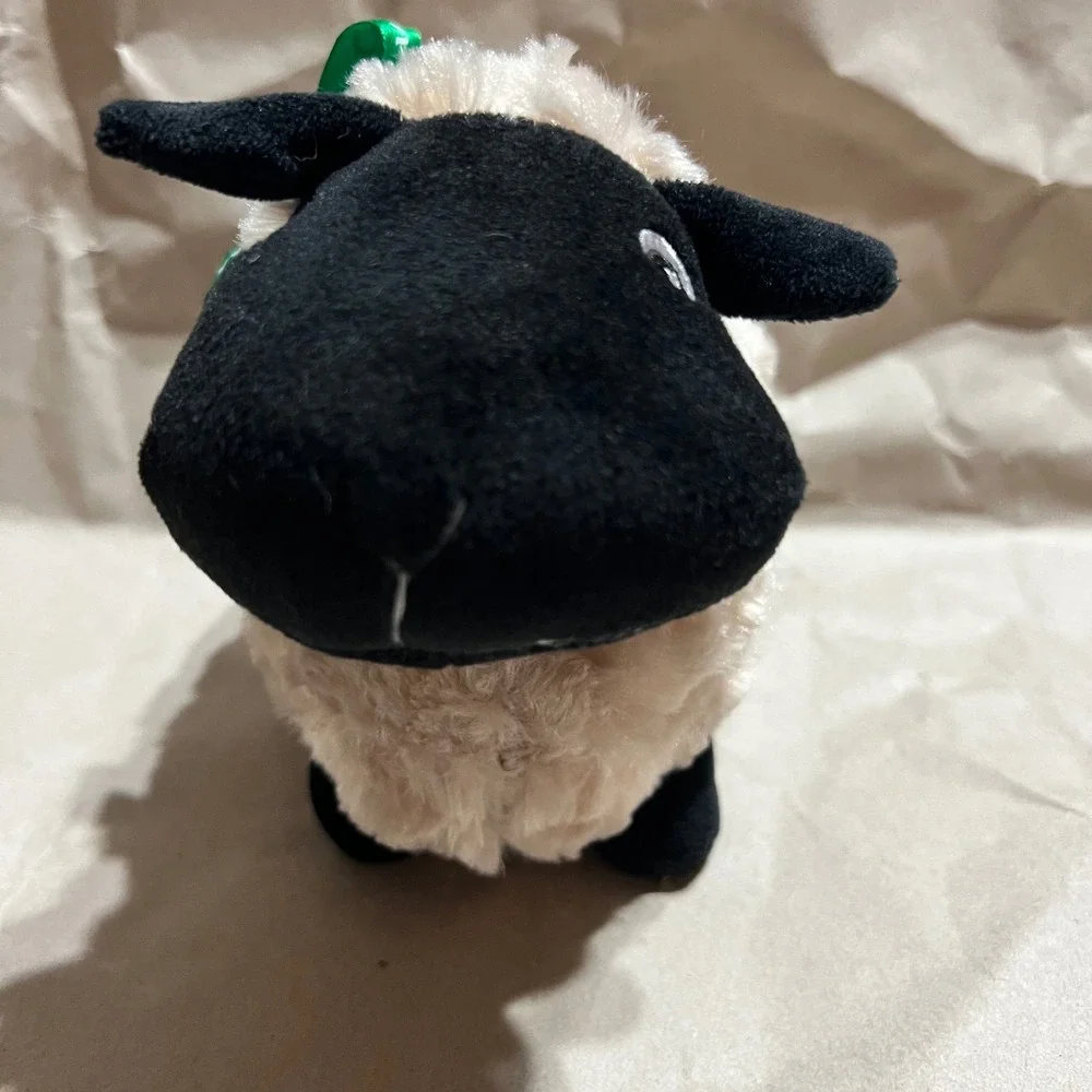 The Irish Soft Toy Co Medium Sheep Plush Cream‎ Black Ireland Ribbon Shamrock